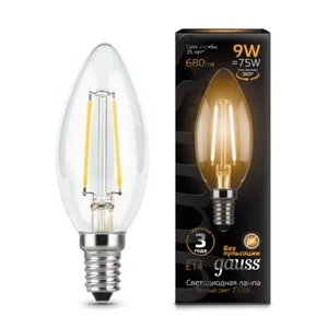 Лампа Gauss LED Filament Candle E14 9W 2700К Улыбка Света